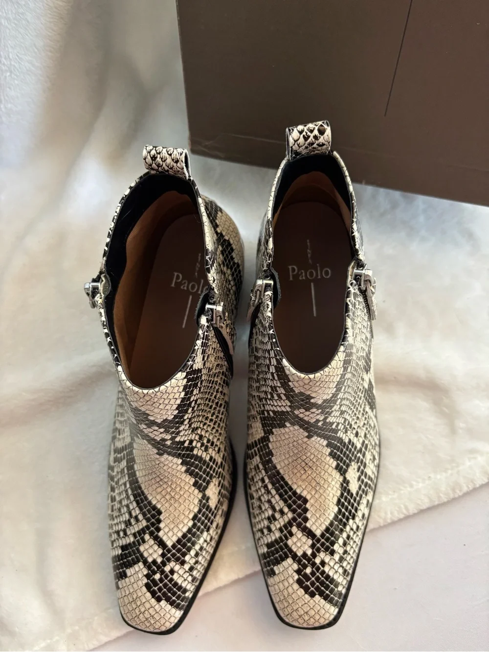 Linea Paolo Sochi2 Snake Print Leather Bootie Size 8.5 NIB
